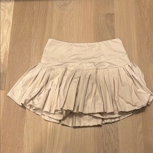Cream High-Low Skater Mini Skirt